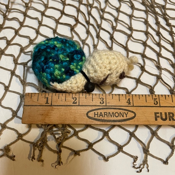 Crochet  Snail Cream & Blue  Lava Bead Essential Oil Diffuser Ornament SK - Picture 5 of 6